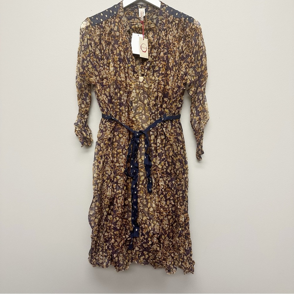 Anthropologie Raga Sheer With Cami Dress Plunge Neck Boho Size S Small NWT